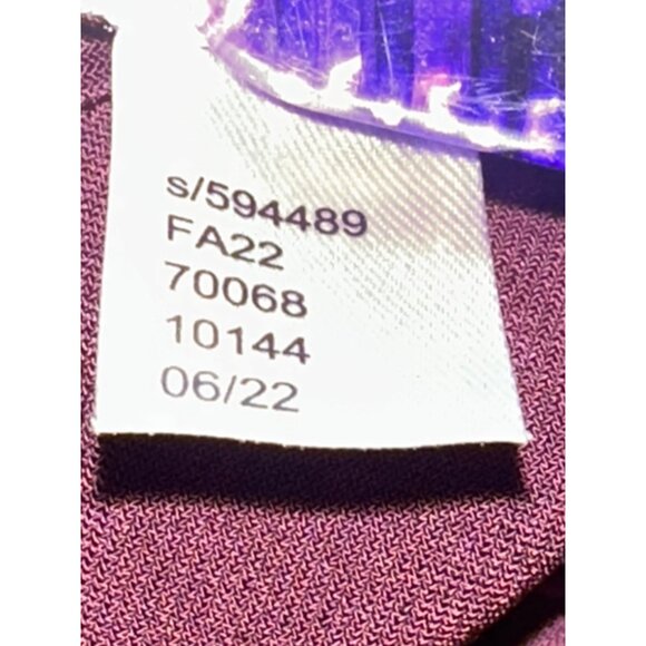 Ann Taylor Small Burgundy Smocked Shoulder Blouse Flutter Sleeve Top Fall - Picture 10 of 10